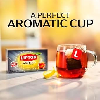 Lipton Earl Grey Black Tea Bags, Italian Citrus Bergamot Flavor, 120 Total Tea Bags (20ct - Pack of 6)
