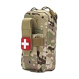 ☤Bolsa de botiquín de primeros auxilios: esta bolsa de primeros auxilios MOLLE tiene un tamaño adecuado y tiene dos compartimentos internos, una banda elástica interna, un bolsillo frontal y bandas elásticas en la parte posterior. Es fácil de transportar, tiene espacio suficiente para suministros de primeros auxilios y puede ayudar a proporcionar primeros auxilios rápidos y rápidos.
