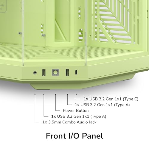 Hyte Y70 Boîtier PC de Jeu ATX pour Tour Moyenne - Verre trempé panoramique - Double Chambre - Châssis à Haut débit d'air - Câble élévateur PCIE 4.0 Inclus - Esthétique Moderne - Lait Matcha (Vert)