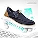 Mens Casual Slip in Shoes Boat Slip On Loafers Fashion Walking Dress Sneakers Work Lightweight Mesh Oxfords Soft Sole Dark Blue