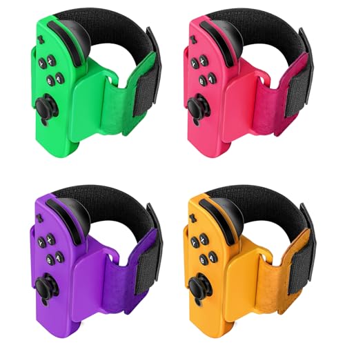 [4 Pack] Wristband for Just-Dance 2026 2025 2024 2023 2022 Nintendo Switch/for Zumba Burn It Up, Band for Joy-Con Grip, MENEEA Adjustable Wrist Strap for Adult Teens and Kids, Skin-Kindly
