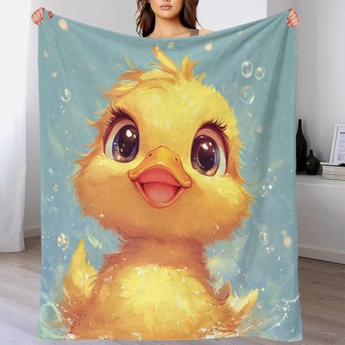 Couverture canard mignon 3D flanelle chaude légère contre le froid