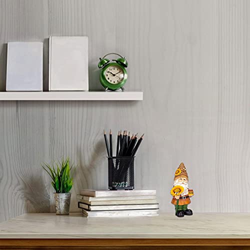 Xiayizhan Estátua de gnomo Bumble Bee com ornamentos de girassol, decoração de primavera e verão fei