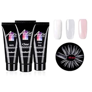 Nagelgel Set Anself Nagel Gel Builder Set Nagel Gel Nagelverl?ngerung UV Nagellack UV Farbgel mit 48 pcs Nagelspitzen Form f¨¹r Nagel-Design