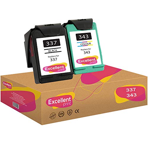 Excellent Print 337 343 Compatible Cartuchos de Tinta para HP Officejet 100 Photosmart 2573 2575 8050