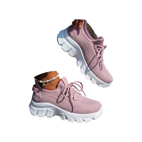 Minetom Sneaker Damen Wanderschuhe Trekkingschuhe Bergschuhe Schuhe Für Camping Hiking Laufschuhe Walkingschuhe A Rosa 42 EU