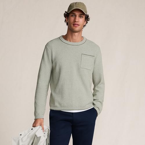 Lands' End Men's Long Sleeve Textured Cotton Crewneck Sweater4