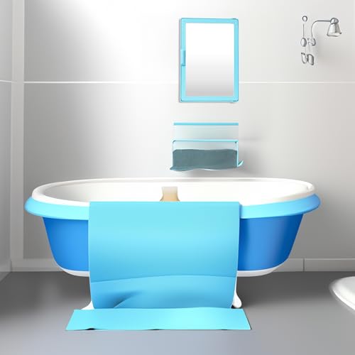 Image of PGen Small Size Mini Wall Mounted Mirror Storage Cabinet Organiser Shelf for Bathroom Kitchen Washbasin Dressing Room (Light Blue)