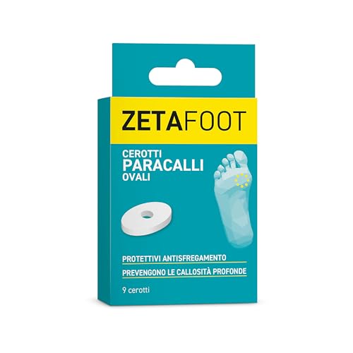 Zetafoot Paracalli Ovali, in lattice, protettivi per calli e prevenzione callosità profonde, morbidi e dermatologicamente testati, confezione 9 pezzi