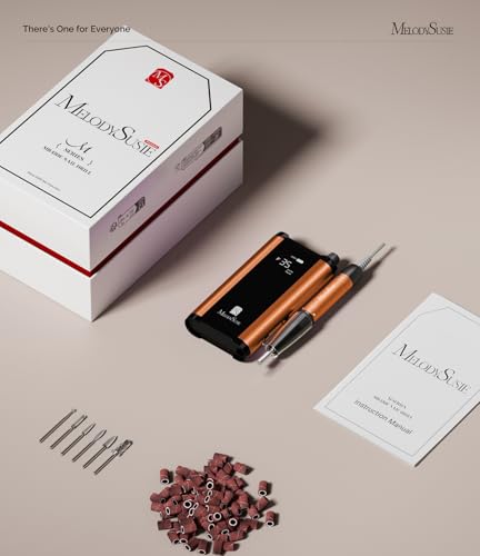 MelodySusie Furadeira de Unha Profissional Sem Fio 35000 Rpm, Mb450E Portátil Recarregável Furadeira