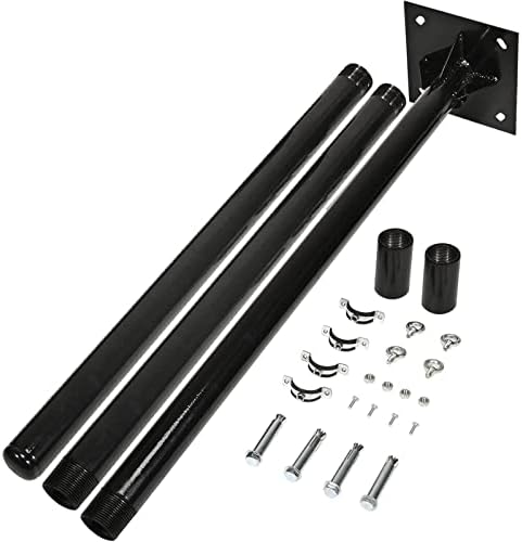 WARMWU 10Ft Sun Shade Poles - Extra Thick Heavy Duty Steel Shade Sail Post for Shade Sails, Outdoor String Light, Patio, Backyard (1 Set)