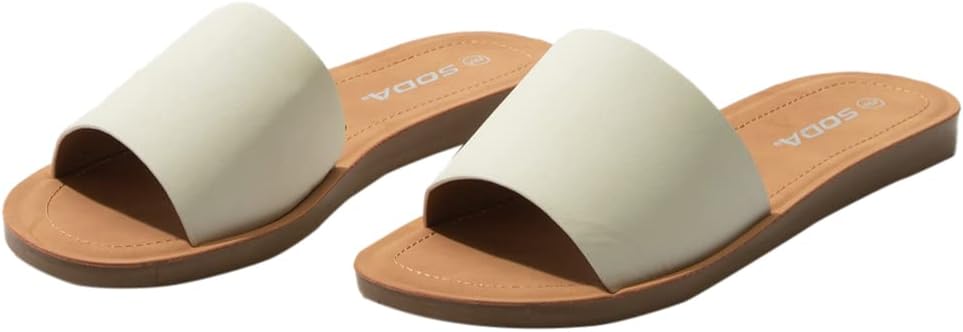 Shoes Efron-S Women Flip Flops Basic Plain Slippers Slip On Sandals Slides Casual Peep Toe Beach