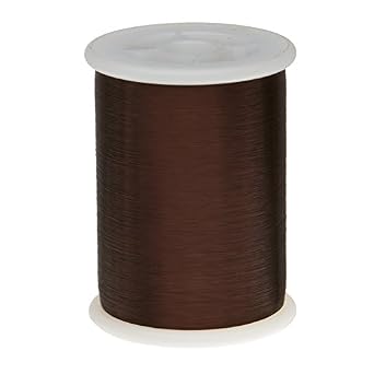 Magnet Wire, Plain Enamel Copper Wire, 42 AWG, 4 oz, 12828 Length, 0.0027" Diameter, Brown