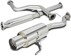 DNA MOTORING CBE-HC963 Muffler CatBack Exhaust System [Compatible with 96-00 Honda Civic 3-Door Hatchback SOHC]