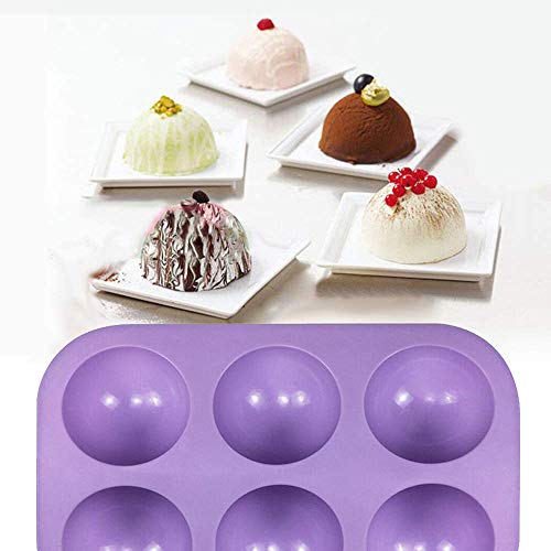 image for Omaky 2Pcs Semi Sphere Silicone Mould Baking DIY Mold For Chocolate, C