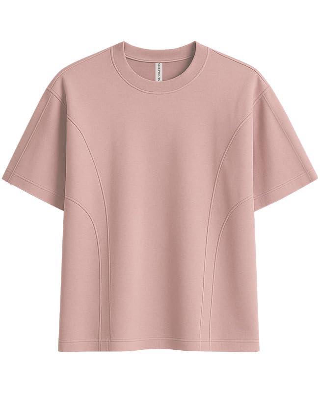 Women 220 GSM 100% Pure Cotton Oversized Baggy Fit Drop Shoulder Round Neck T-Shirt-image-22