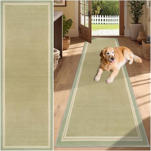 Alfombra de pasillo 50x500 verde con base antideslizante duradera para entrada e interior 2