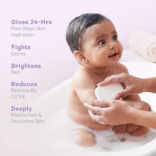 Image of AreoVeda Baby Bathing Bar (100 gm) | 24Hrs Hydration | Fights Germs | Lab Tested, EWG Verified, Cellularly Proven