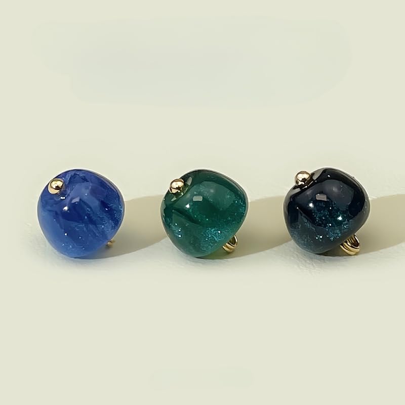 bottoni, Confezione Da 50 Bottoni Rotondi Con Perle Colorate 11 Mm for La Lavorazione Di Tessuti Gambo In Resina(7# Dark Blue)