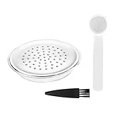 ☕【Nachfüllbare Kaffeekapseln Paket beinhaltet】1 stück Kaffee Filter Tasse; 1 stück Löffel; 1 stück Pinsel. Einfach und bequem zu bedienen und zu reinigen.