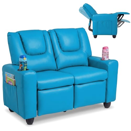 Costzon 2-Seater Kids Recliner, PU Leather...