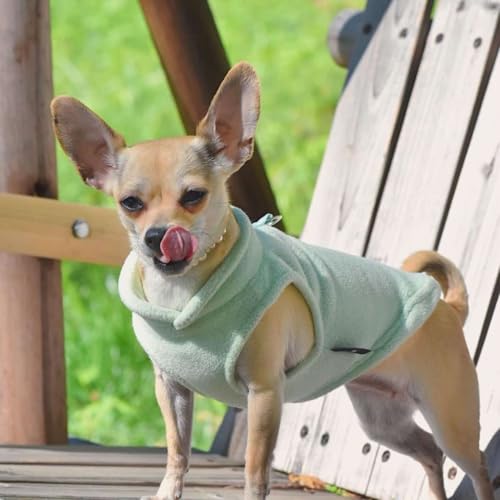 Image of JACKO & CO - Fleece Vest Sweater with Leash Ring - Soft Lightweight Breathable for Puppies Small Medium Dogs, Kitten, Cats, Chihuahua - Warm for Fall /Autumn /Winter (Mint Green, XX-Large 25-35lbs)