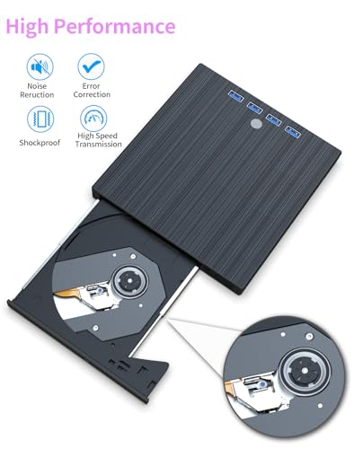 Image of External CD DVD Drive,9 in 1 USB 3.0 and Type-C Disc Reader Writer Burner Player,Slim and Portable CD DVD + /-RW Optical Drive for PC Laptop Desktop MacBook Mac Windows Linux OS Apple (9 in 1)