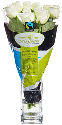 Fairfleurs Weiße Rosen, 8 Stiele