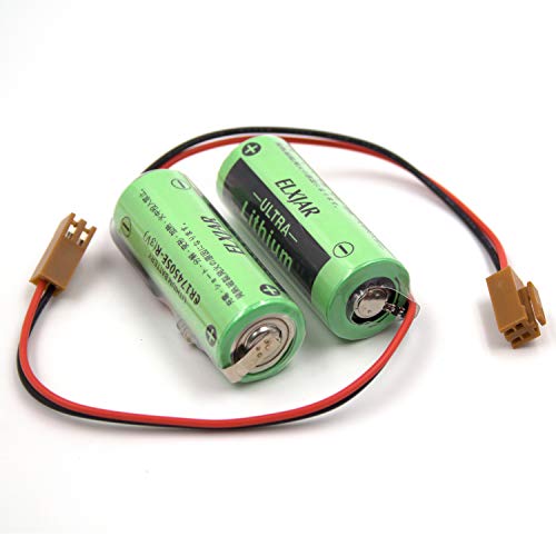 (2-Pack) 3V 2200Mah Plc Replacement Battery For Sanyo Cr17450Se-R A98L-0031-0012 - Cr17450-17450, Fanuc Cnc Series Power Mate Id, Powermate Ih, 0I-B/0I-Mate-B, 15-B, 15I-A, 15I-B, 16/18-B, 16I/18I/21I #TOP4