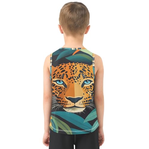 Boys' Tank Top Shirt Leopard in Jungle Sleeveless T-Shirts3