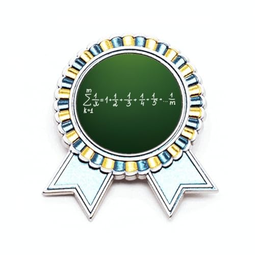 Broche Math Formula badge métal Art Déco accessoire mode winner award medal