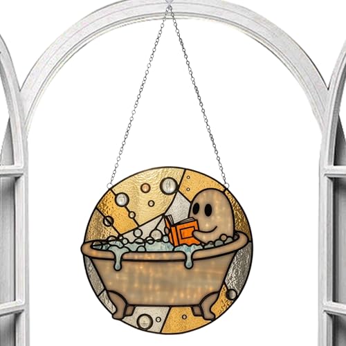 Immagine per finestra con fantasmi per leggere – Decorazione per finestra – Decorazione versatile per interni ed esterni del soggiorno