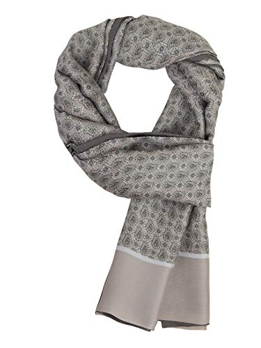 Image of WANYING Men's Silk Scarf Artificial Silk Scarf Double Layers Long Thin Scarf Easy Chic Casual Business for Autumn Spring - Paisley Light Grey