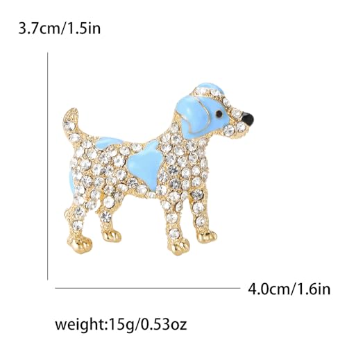 Image of Cute Dog Rhinestones Cartoon Animal Brooch Lapel Pins Badge Brooches for Women Girls Suit Desses Clothing Backpacks Bags Hats Accessory Fashion Jewelry