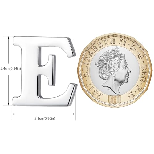 Image of HONEY BEAR Initial Alphabet Letter Lapel Pins Collar Badge Brooches for Mens /Womens Shirt Dress Decoration Silver