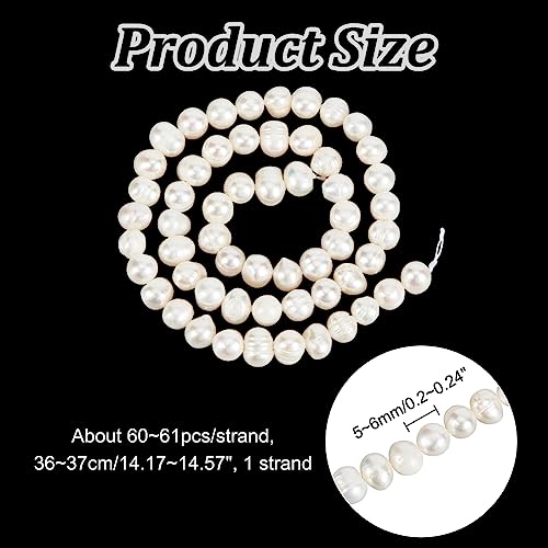 NBEADS About 60 Pcs Grade A Natural Cultured Freshwater Pearl Beads - Image 2