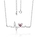 Produktbild SIMPLOVE 925 Sterling Silber Herzschlag Halskette EKG Lebenslinie Puls Anhänger mit Herz Zirkonia Krankenschwester Halskette Schmuck Geschenk für Frauen Mädchen