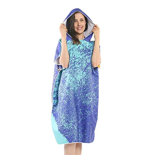 Xlabor Poncho de baño, toalla de playa, microfibra, secado rápido, poncho con capucha, toalla de ducha, toalla para nadar, surf, playa, buceo, balneario, diseño B Cover
