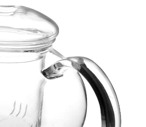 Moyishi Perfect Clear Heat Resistant Borosilicate Glass Teapot & Infuser for loose tea or display tea (pure glass, no metal or plastic parts)