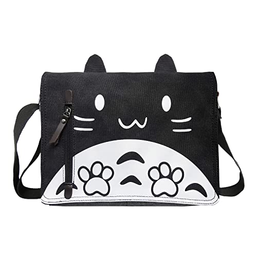 JOCHUI Canvas Kawaii Cat Shoulder Bag - Cute Kitty...