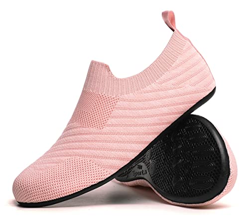 Image of QZKDM Adult Lightweight Non-Slip Grip Indoor or Outdoor House Slippers House Home Shoes Comfort & Chic Style for Men Women (QZ20005Pink41)