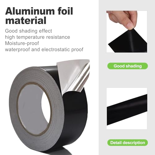 Image of 1 Pcs Blackout Tape 1.2 Inch x 66 Feet, 100% Light Blocking for Electronics, LED Covers, Windows, Aquariums, and More