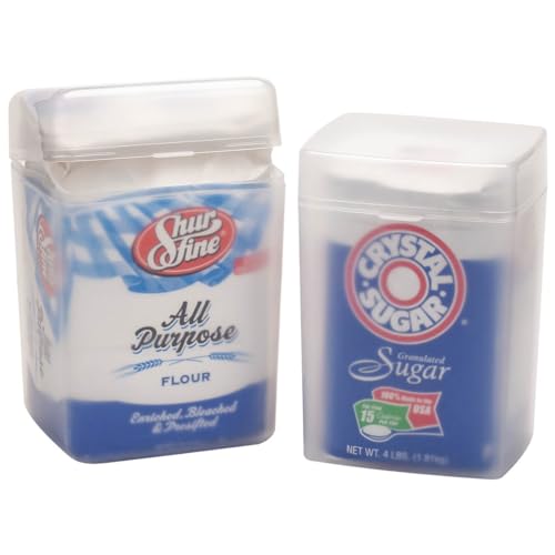 Fox Valley Traders Durable Flour and Sugar Storage Containers - Snap-Tight Lids | Keep Baking Staples Fresh | Plastic