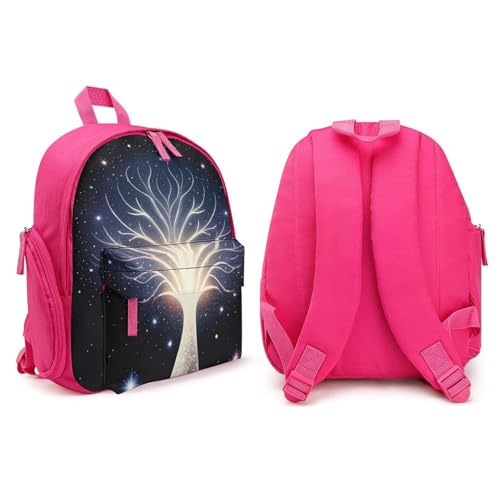 The Tree of Psychic Life Backpack for Men Women, Durable Small Bookbag Lightweight Daypack for Travel, Hiking, Pink-style4