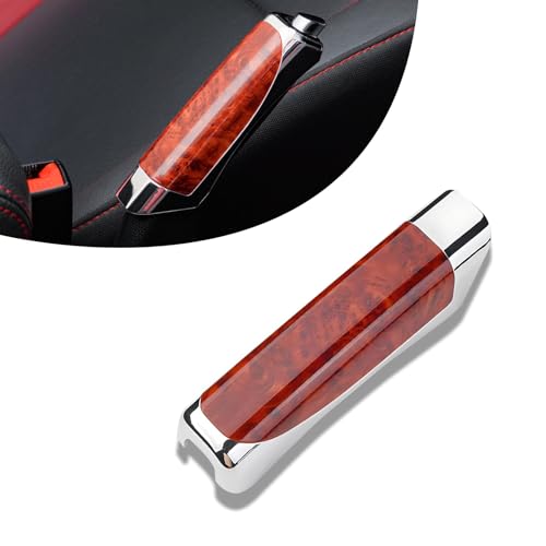 Arwrilt Car Handbrake Cover, ABS Parking Brake Lever Cover, Handbrake Decorative Cover, Handbrake Accessories, Universal for Most Cars (Peach Wood Pattern)
