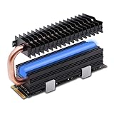 heatpipe Ein ultraflaches primäres Heatpipe verbindet die SSD mit dem Gehäuse des Wärmeverteilers, und das Heatpipe, das den Wärmeverteiler mit einem erhöhten Rippenstapel verbindet, kann seinen Winkel ändern, um ein Verschmutzen eines nahegelegenen CPU-Kühlers oder zu vermeiden Grafikkarte.