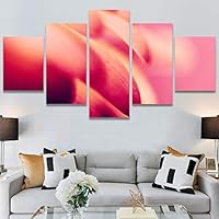 SIGNWIN 5 Panel Canvas Wall Art Pink Petal for Home Decorations Ready to Hang - 60