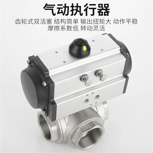 Válvula de bola neumática para desvío de fluidos 3/4 inoxidable L 6