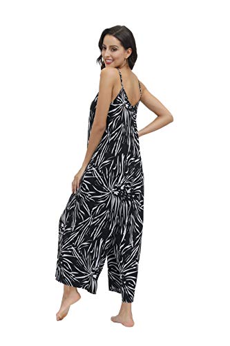 Image of BUENOS NINOS Women's V Neck Floral Maxi Dress Boho Printed Adjustable Spaghetti Strap Ethnic Beach Long Dress with Pockets