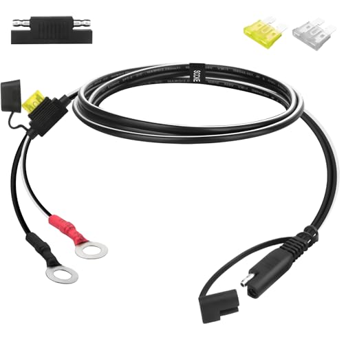 Câble SAE borne à anneau 14 AWG 0,9m avec fusible 20A pour connexion batterie